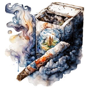 Gemälde einer leeren Zigarrenkiste mit Rauch PNG online herunterladen – Creative  Fabrica