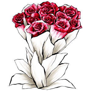 Ramo De Rosas Rojas Y Blancas