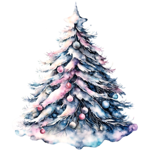 Baixe Decoração de Árvore de Natal coberta de neve PNG - Creative Fabrica