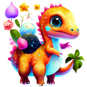 Baixe Adorável Pequeno Dinossauro Roxo com Chapéu e Flores PNG - Creative  Fabrica
