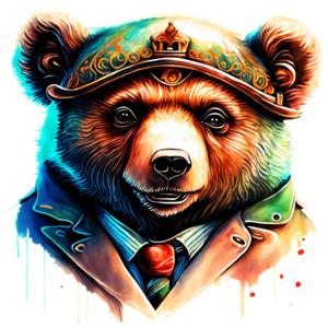 Scarica Opera d'arte colorata dell'orso con schizzi di vernice PNG Online -  Creative Fabrica