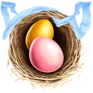 Happy Easter day eggs in nest 14466544 PNG