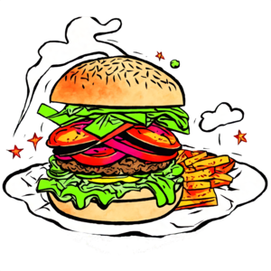 Burger Et Frites Drapeau Illustration Vectorielle De Nourriture