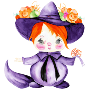 Página para colorir de bruxa de Halloween de anime fofa · Creative