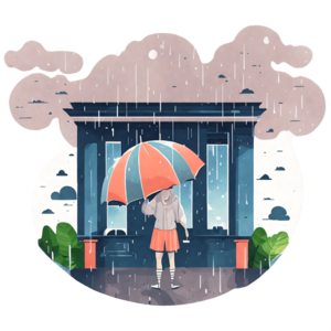 Descarga Ilustración de una chica con paraguas inspirada en anime PNG En  Línea - Creative Fabrica