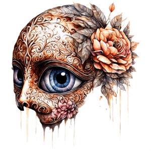 Scarica Maschera di teschio di zucchero colorata con dettagli intricati PNG  Online - Creative Fabrica