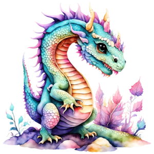 Télécharger Dragon coloré perché sur des rochers PNG En Ligne - Creative  Fabrica