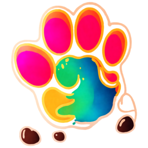Scarica Logo colorato dell'impronta di zampa di cane per prodotti e servizi  per animali domestici PNG Online - Creative Fabrica