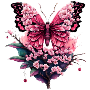Cherry Blossom Pink Butterflies GIF