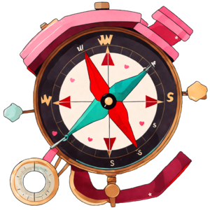 Download Vintage Compass with Red Star PNG Online - Creative Fabrica