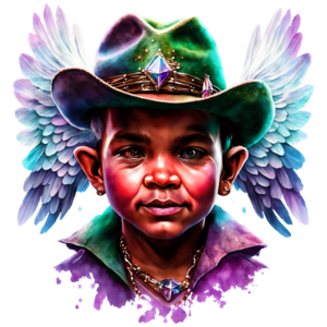 Scarica Dipinto di ali colorate di un ragazzo giovane PNG Online - Creative  Fabrica