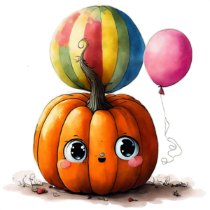 Scarica Annuncio di palloncini a forma di zucca cartone animato PNG Online  - Creative Fabrica