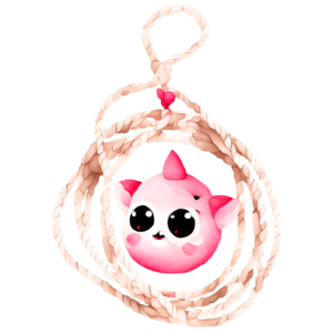 Download Pink Toy Ball Hanging from Rope PNG Online - Creative Fabrica