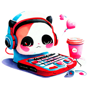 Kawaii panda with headphone by Kiutimood on Dribbble