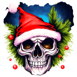 Skull in a Christmas Hat Straw Topper Graphic by NatalliaDigitalShop ·  Creative Fabrica