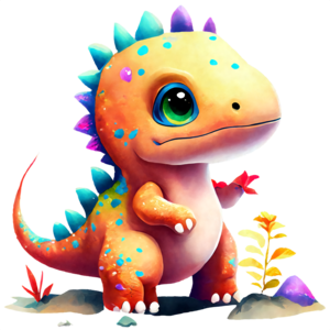 Baixe Ilustração de Dinossauro de Desenho Animado Colorido PNG - Creative  Fabrica