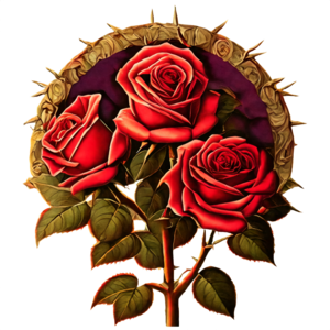 Enamel red Rose charms flowers rose garden flower floral thorns stem D