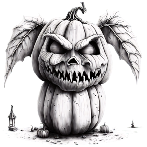 Baixe Desenho de Abóbora de Cabeça para Baixo com Morcegos Inspirado no Halloween  PNG - Creative Fabrica