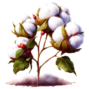 Download Beautiful Picture of Cotton Plants in Full Bloom PNG Online -  Creative Fabrica