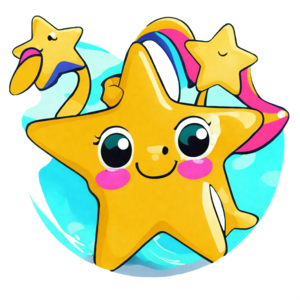 Clipart colorido de desenho animado de unicórnio com estrela