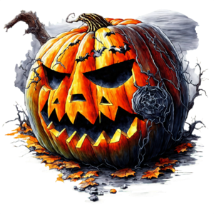 Baixe Abóbora de Halloween com Olhos Brilhantes e Morcegos PNG - Creative  Fabrica