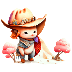 Baixe Personagem de Desenho Animado com Chapéu de Cowboy e Rosas PNG -  Creative Fabrica