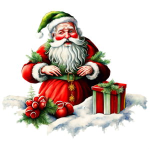 Download Santa Claus Celebrating Christmas in the Clouds PNG Online -  Creative Fabrica