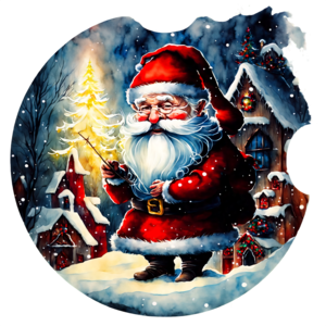 Download Santa Claus Fishing in the Snow PNG Online - Creative Fabrica