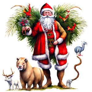 Baixe Elfo do Papai Noel com Árvore de Natal - Desenho em Preto e Branco  PNG - Creative Fabrica