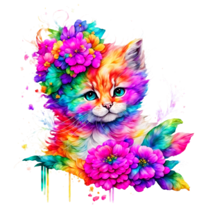 Cintre chat avec fleurs  Boutique Chats d'Oeuvre