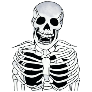 Homem com fantasia de esqueleto. celebração de halloween