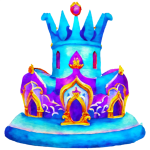 Scarica Torta di compleanno colorata con corona elaborata PNG Online -  Creative Fabrica
