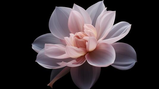 Pink Flower Blooming on Black Background Sketches thumbnail
