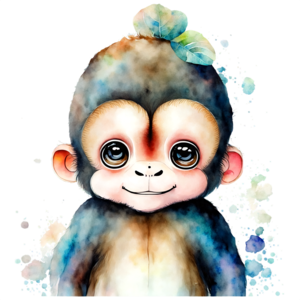 Desenho de macaco bonito pinturas para a parede • quadros