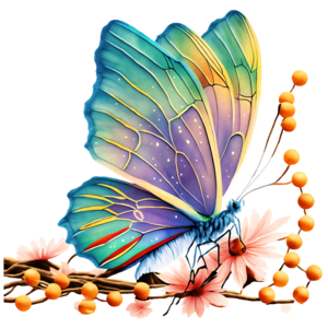 Vinilo decorativo mariposa en rama