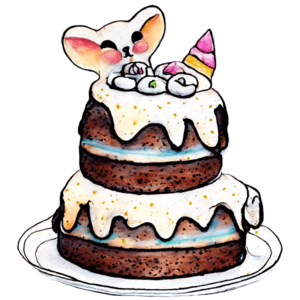 Crie um desenho animado de bolo de aniversário colorido e elegante ·  Creative Fabrica