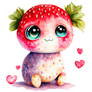 Télécharger Illustration de lapin fraise adorable PNG En Ligne
