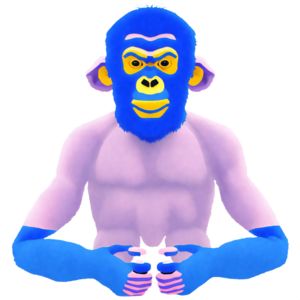 Descarga Mono Azul con las Manos Levantadas PNG En Línea - Creative Fabrica
