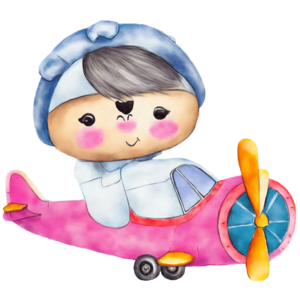 Baixe Avião de desenho animado colorido com personagem PNG