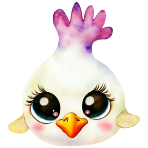 Desenho para colorir de frango kawaii com olhos grandes · Creative