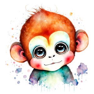 Bonito e adorável bebê fofo de desenho animado macaco-aranha de