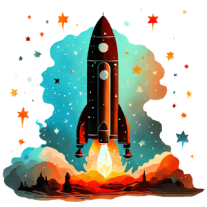 Rocket Book Launch Graphic · Creative Fabrica