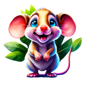 Ratón de dibujos animados muerto en una trampa para ratones