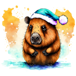 Luce notturna natalizia carina capibara