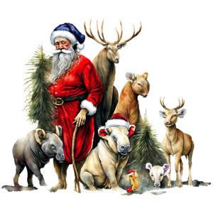 Père Noël png, renne, sapin - Santa png, reindeer, Xmas