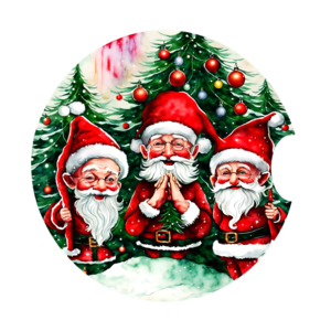 Scarica Statuette di Babbo Natale con decorazione dell'albero di Natale PNG  Online - Creative Fabrica