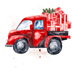 Télécharger Camion Rouge avec des Cadeaux Colorés PNG En Ligne - Creative  Fabrica
