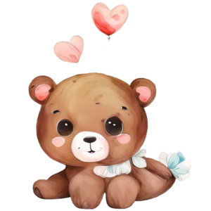 Scarica Adorabile orso di San Valentino con palloncini a forma di cuore PNG  Online - Creative Fabrica