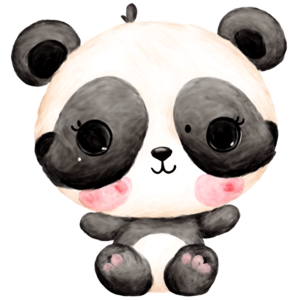 Pintura fofa e adorável de desenho animado Fluffy Baby Panda · Creative  Fabrica