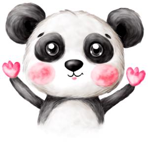 Lindo e adorável urso panda dos desenhos animados · Creative Fabrica